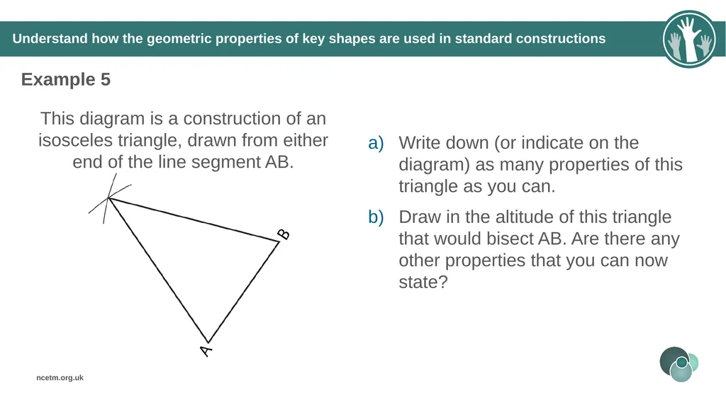 Constructing perpendicular bisectors using - slide 23 of 47