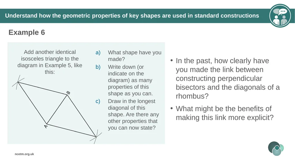 Constructing perpendicular bisectors using - slide 26 of 47