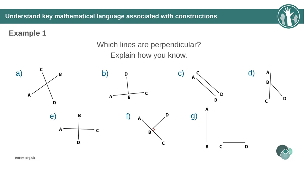 Constructing perpendicular bisectors using - slide 15 of 47