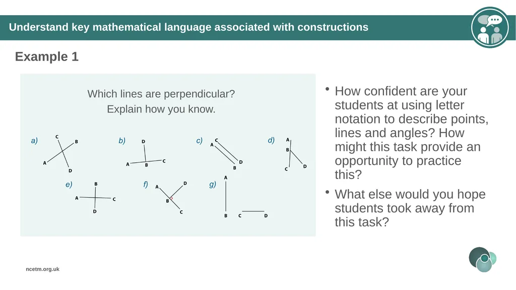 Constructing perpendicular bisectors using - slide 16 of 47
