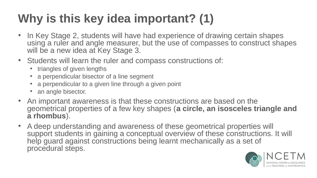 Constructing perpendicular bisectors using - slide 7 of 47