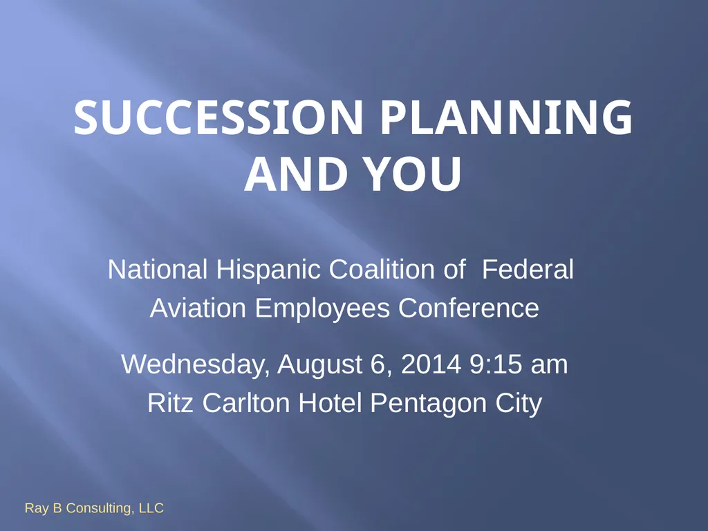 Succession planning and you National Hispanic - slide 1 of 18