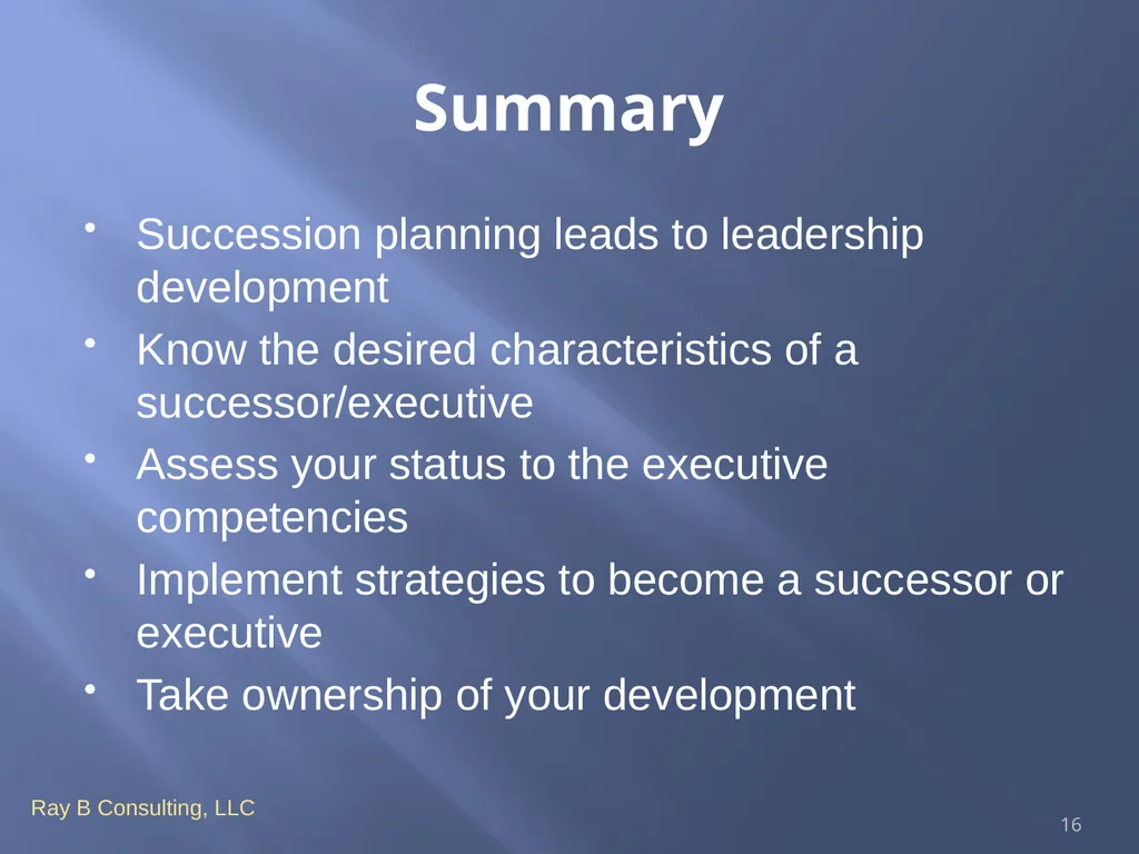 Succession planning and you National Hispanic - slide 16 of 18