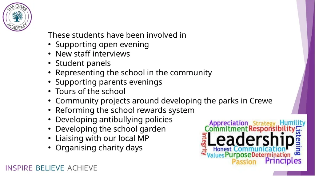 Student Leadership 2022 - 2023 In September we - slide 3 of 13