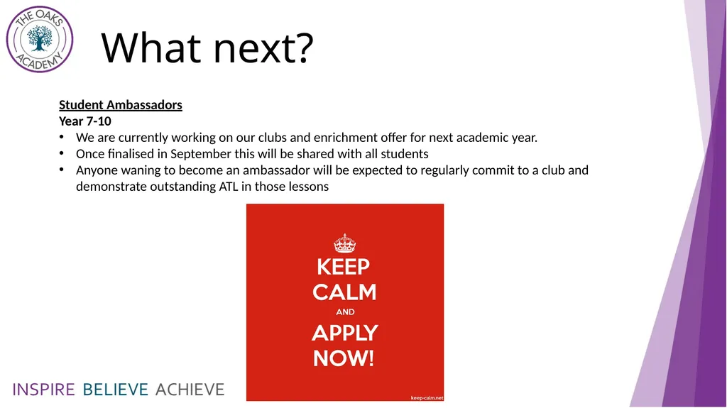 Student Leadership 2022 - 2023 In September we - slide 13 of 13