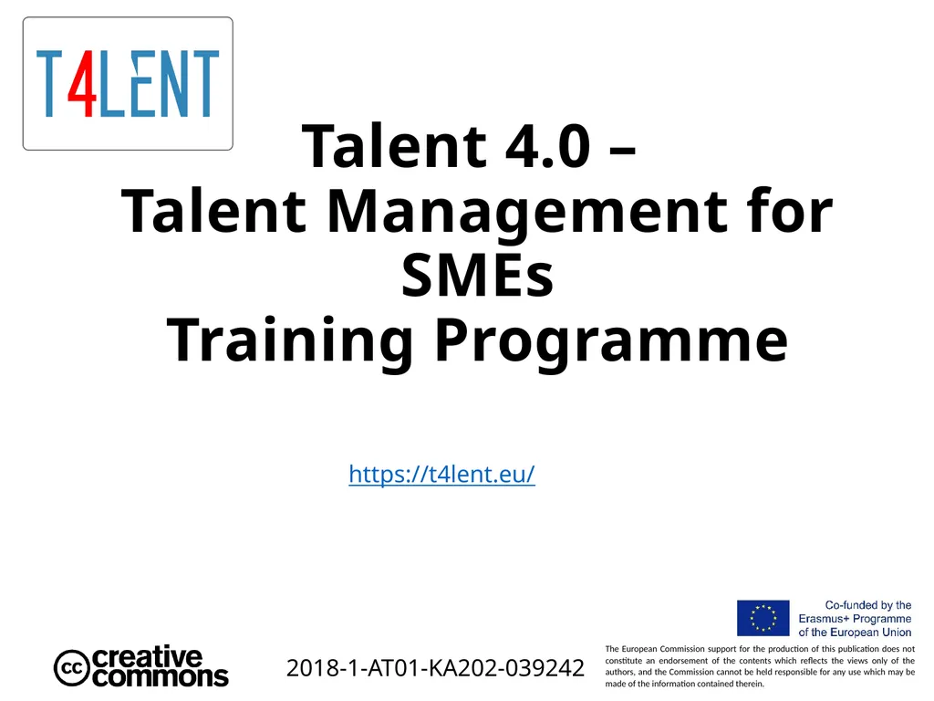 Talent 4.0 – Talent Management for SMEs Training - slide 1 of 11