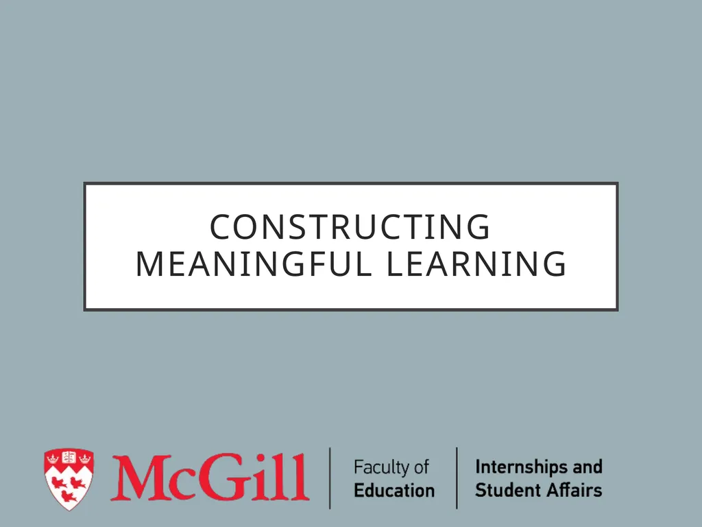 Constructing meaningful learning What is ‘backward - slide 1 of 36