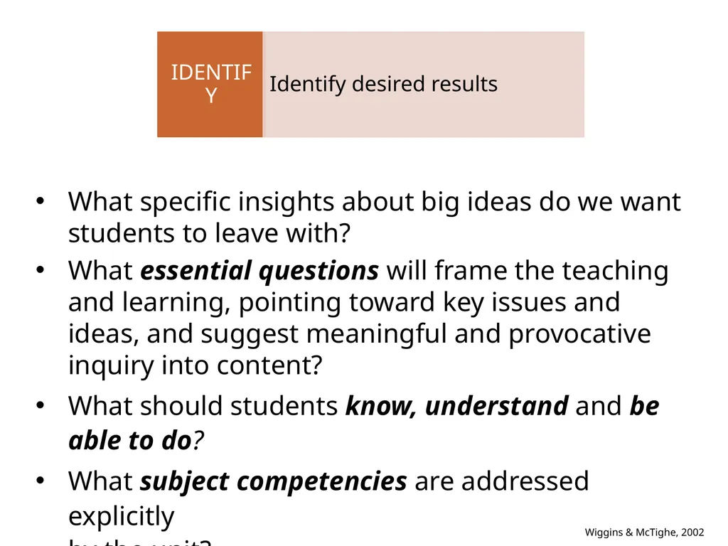 Constructing meaningful learning What is ‘backward - slide 4 of 36