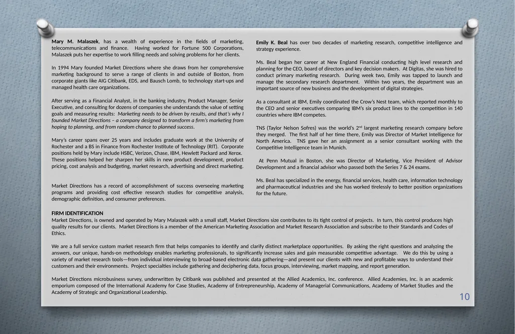 Intelligence from your market to clarify distinct - slide 10 of 10