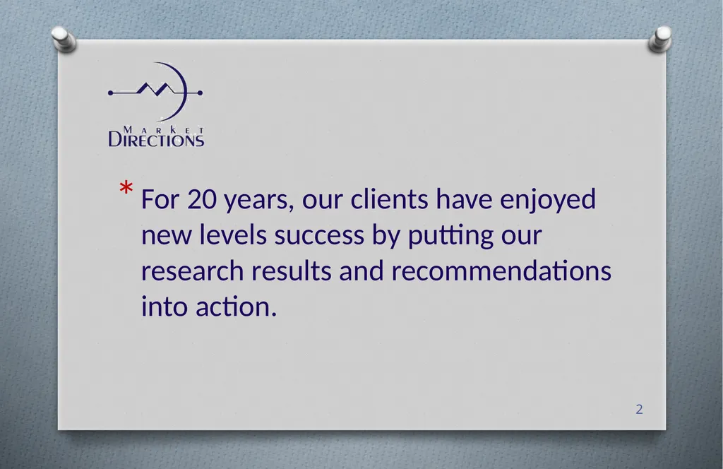 Intelligence from your market to clarify distinct - slide 2 of 10