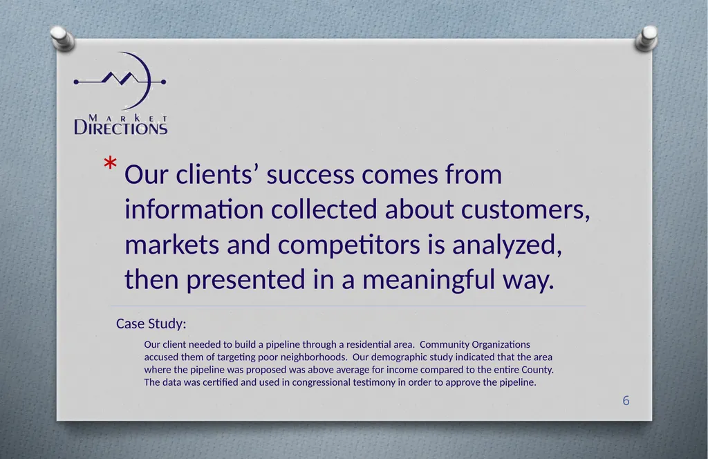 Intelligence from your market to clarify distinct - slide 6 of 10
