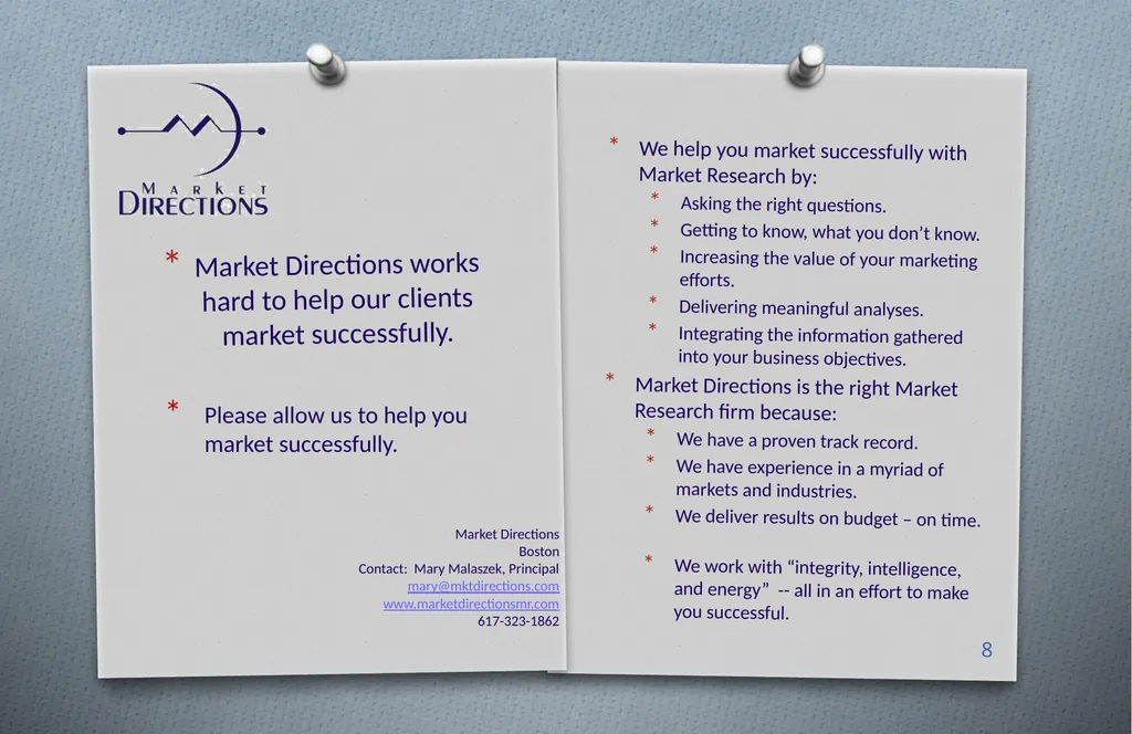 Intelligence from your market to clarify distinct - slide 8 of 10