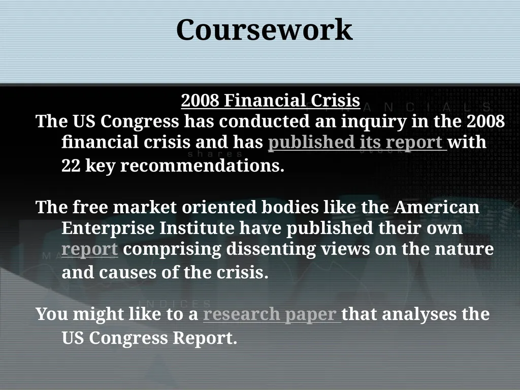 Behavioural Finance: Coursework Khurshid Ahmad, - slide 5 of 5