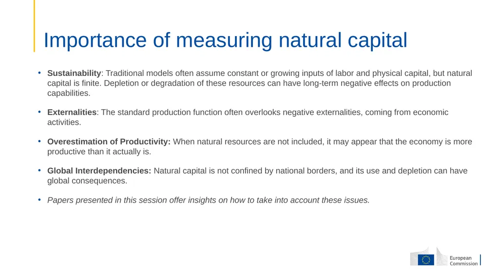 Integrating natural capital into macroeconomic - slide 2 of 15
