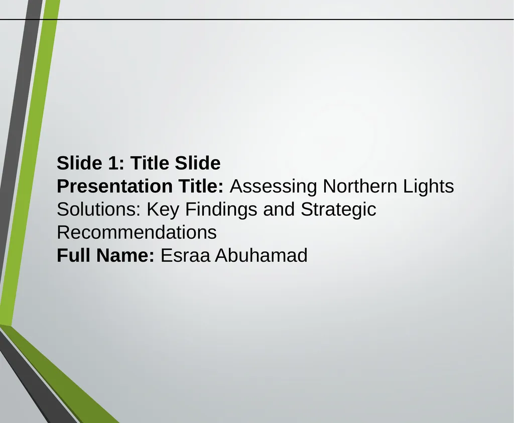 Slide 1: Title Slide Presentation Title: Assessing