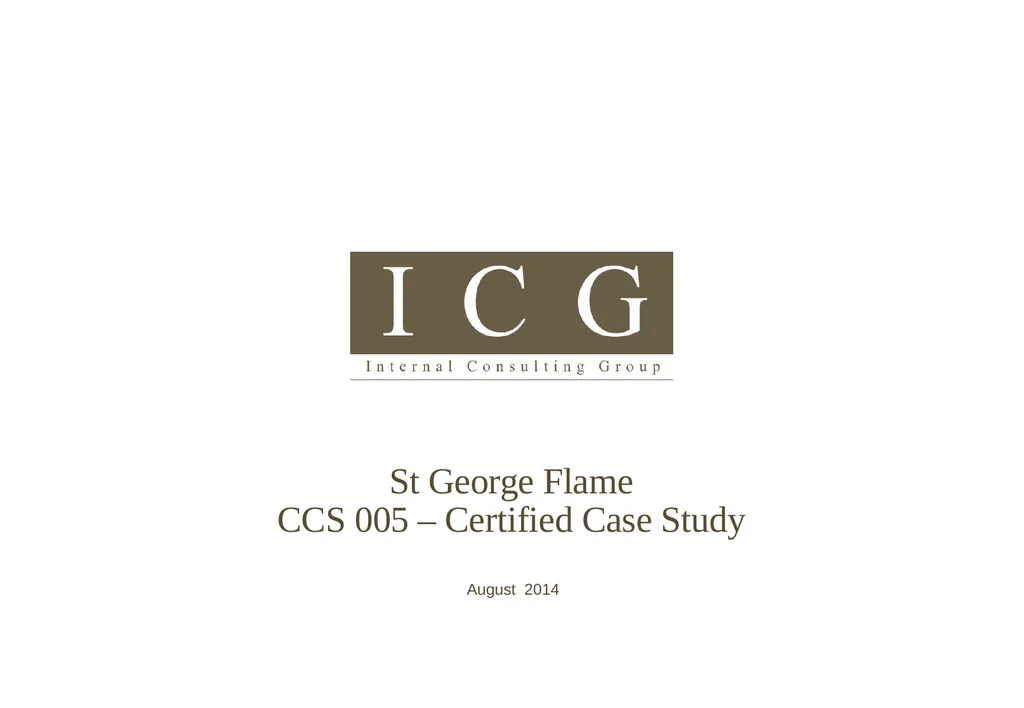 St George Flame CCS 005 – Certified Case Study