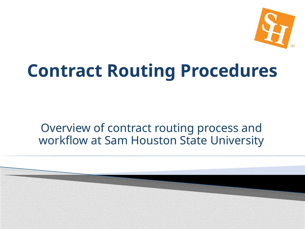 Contract Routing Procedures Overview of contract - slide 1 of 33