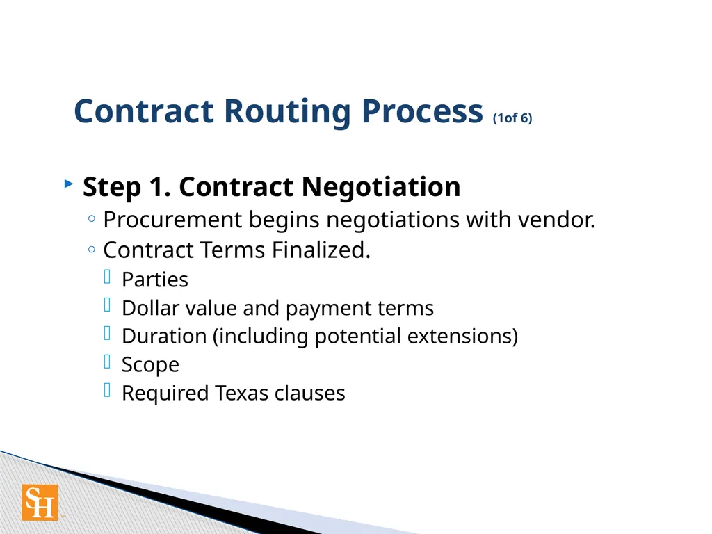 Contract Routing Procedures Overview of contract - slide 8 of 33