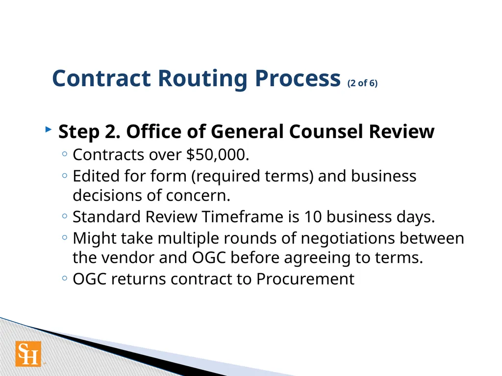 Contract Routing Procedures Overview of contract - slide 9 of 33