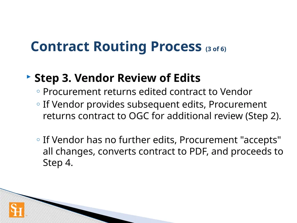 Contract Routing Procedures Overview of contract - slide 10 of 33