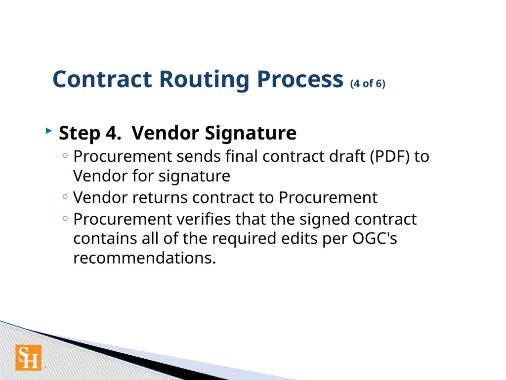 Contract Routing Procedures Overview of contract - slide 11 of 33