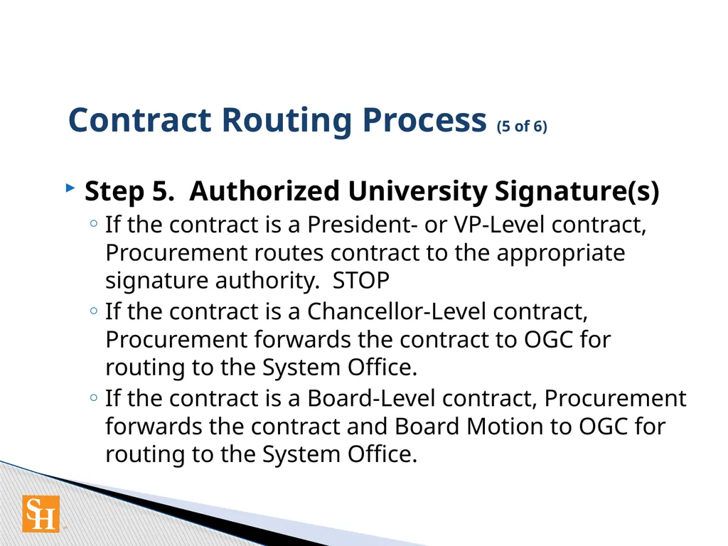 Contract Routing Procedures Overview of contract - slide 12 of 33