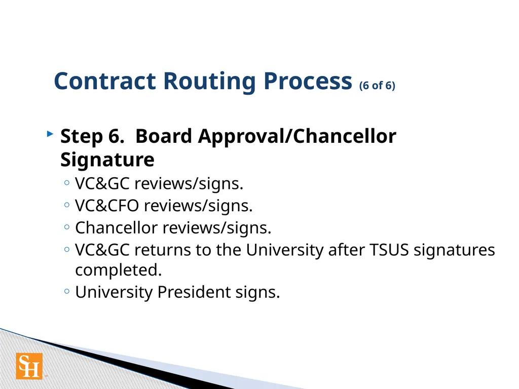 Contract Routing Procedures Overview of contract - slide 13 of 33