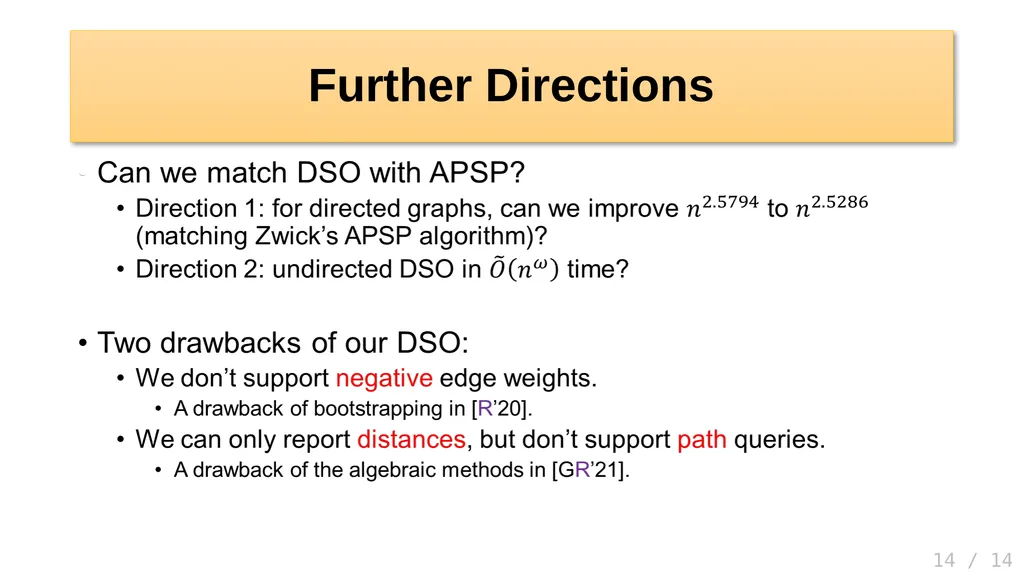 Faster Algorithms for Distance Sensitivity Oracles - slide 14 of 15