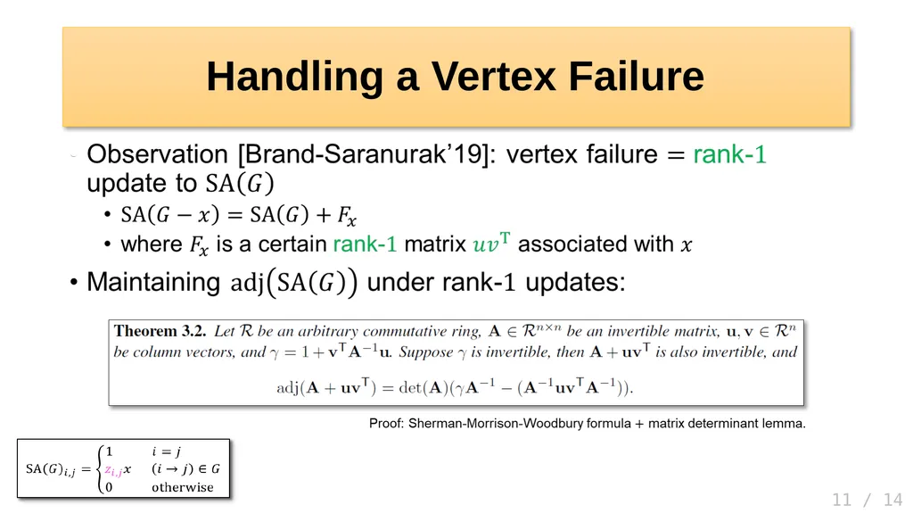 Faster Algorithms for Distance Sensitivity Oracles - slide 11 of 15