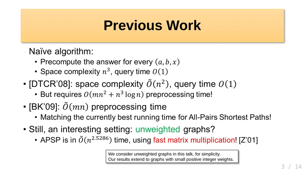 Faster Algorithms for Distance Sensitivity Oracles - slide 3 of 15