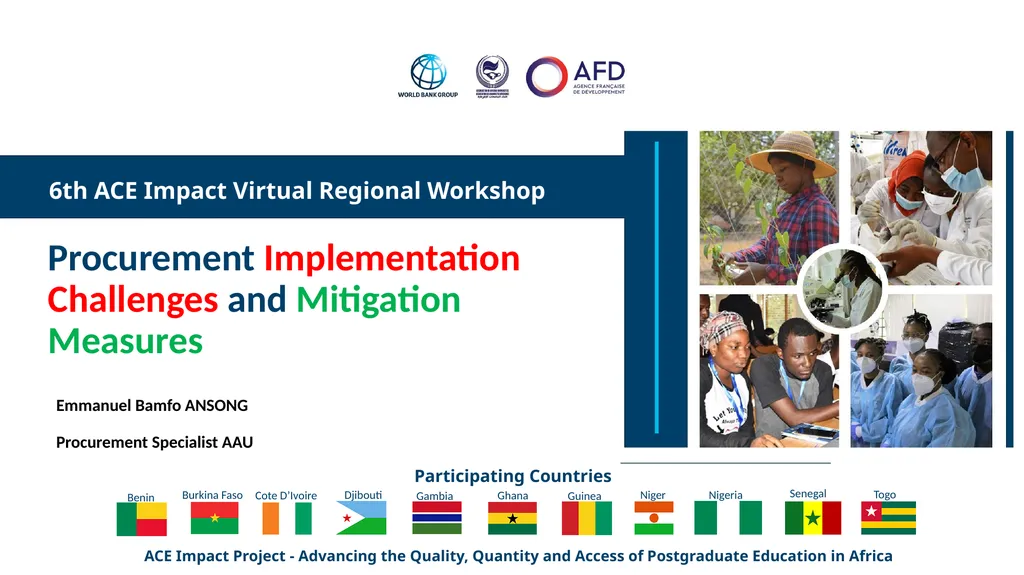 Emmanuel Bamfo ANSONG Procurement Specialist AAU - slide 1 of 32