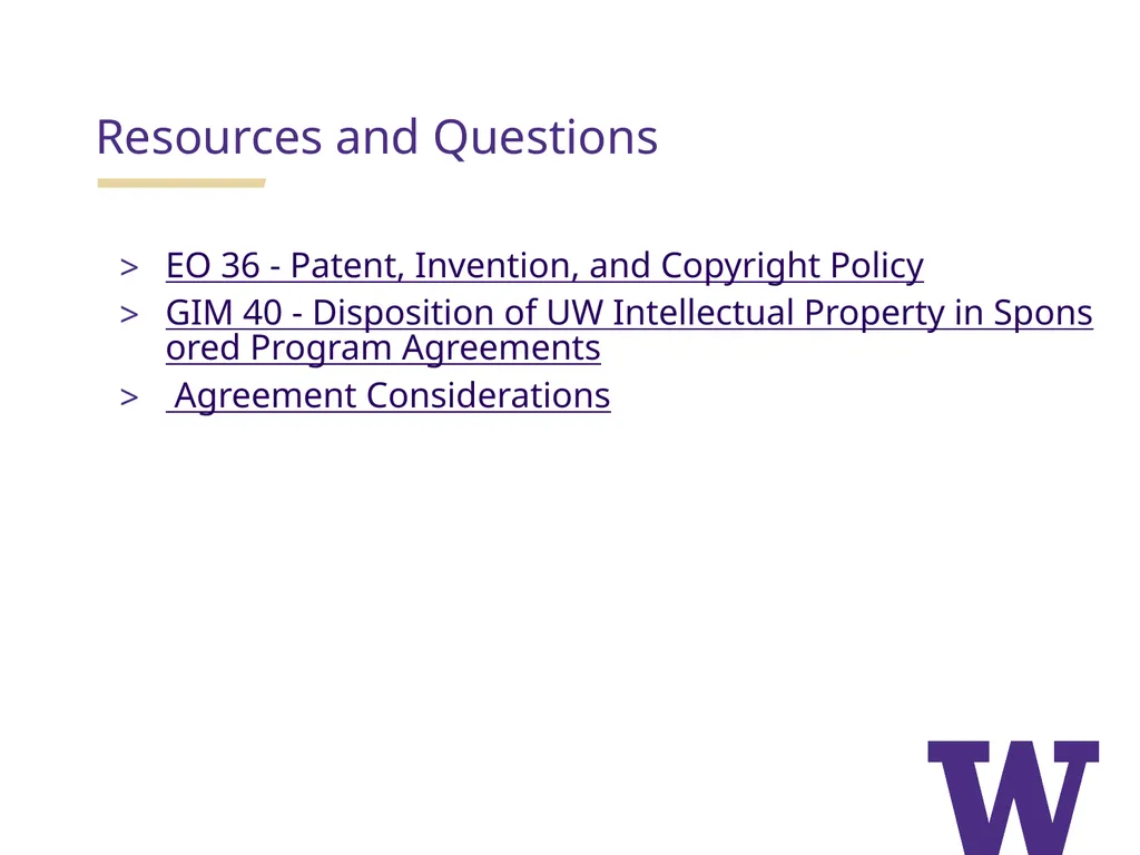 GIM 40: IP Disposition in Sponsored Programs - slide 11 of 11