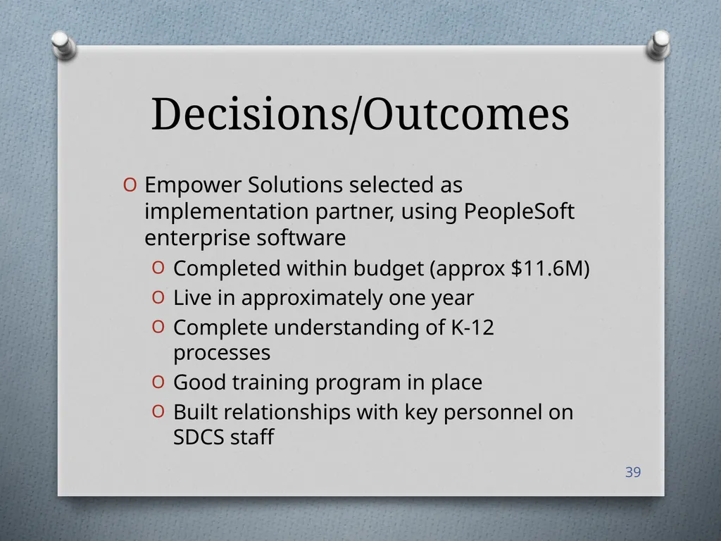 San Diego City Schools Case Study Presented by: - slide 39 of 40