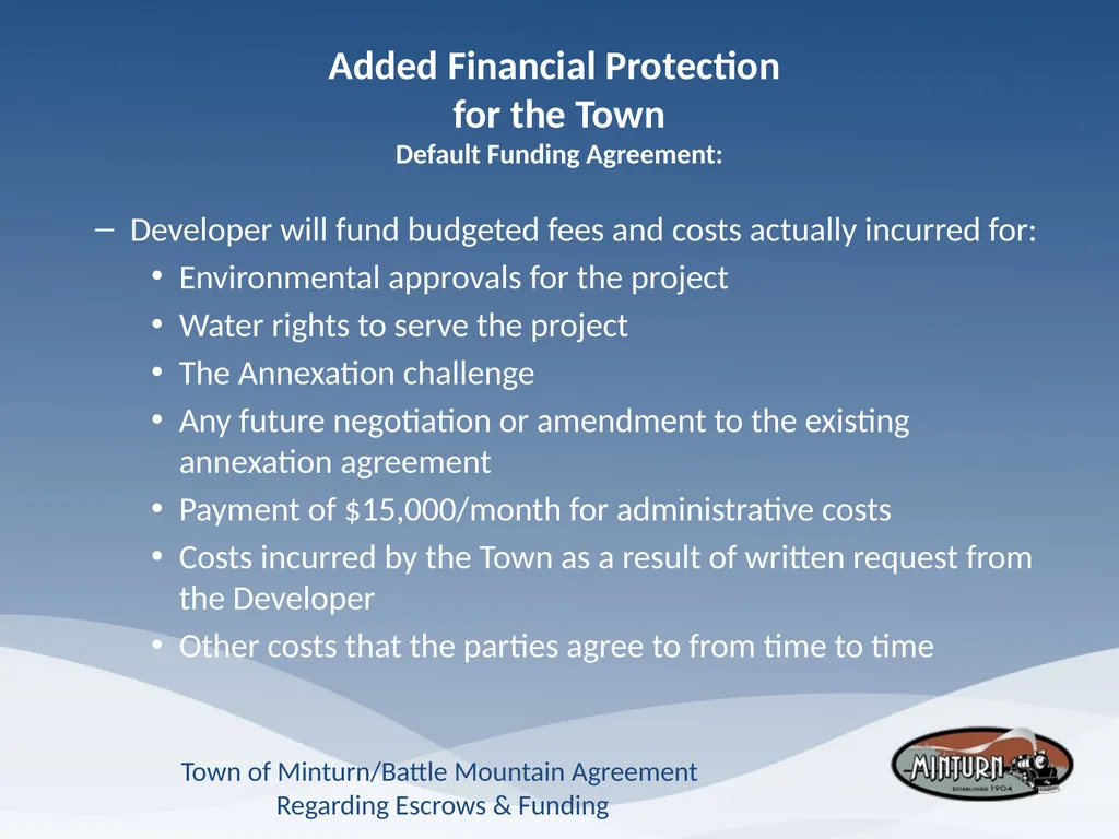 Town of Minturn Battle Mountain Agreement - slide 16 of 19
