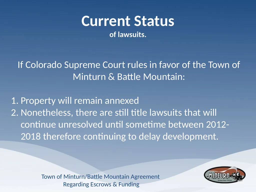 Town of Minturn Battle Mountain Agreement - slide 6 of 19
