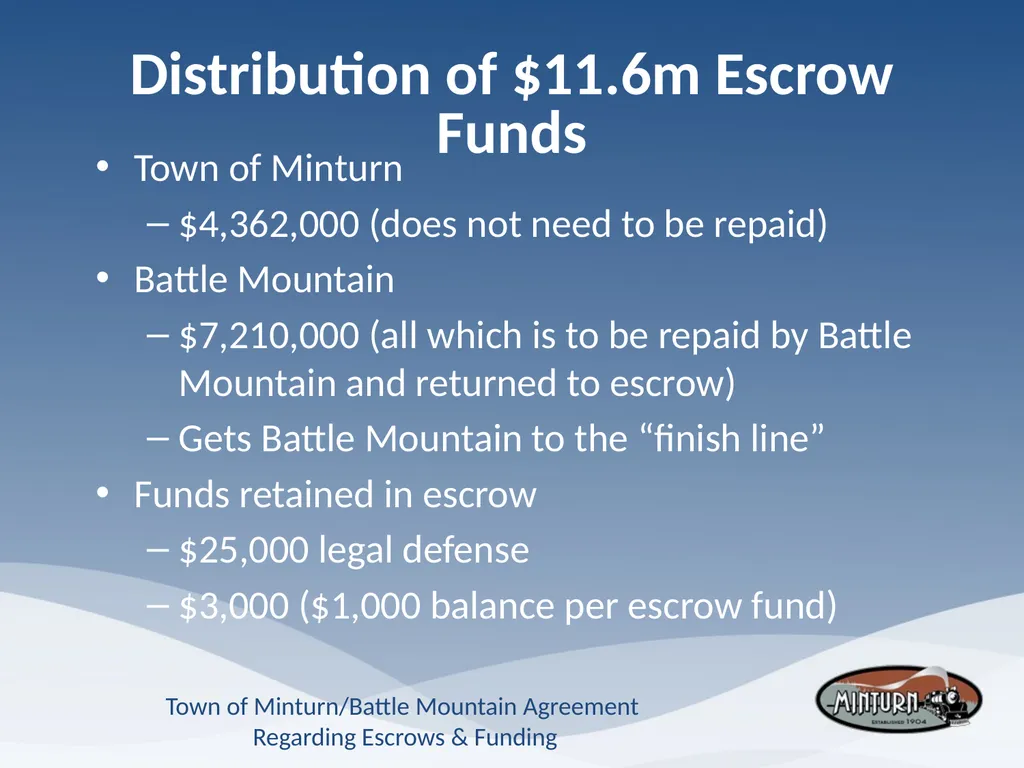Town of Minturn Battle Mountain Agreement - slide 17 of 19