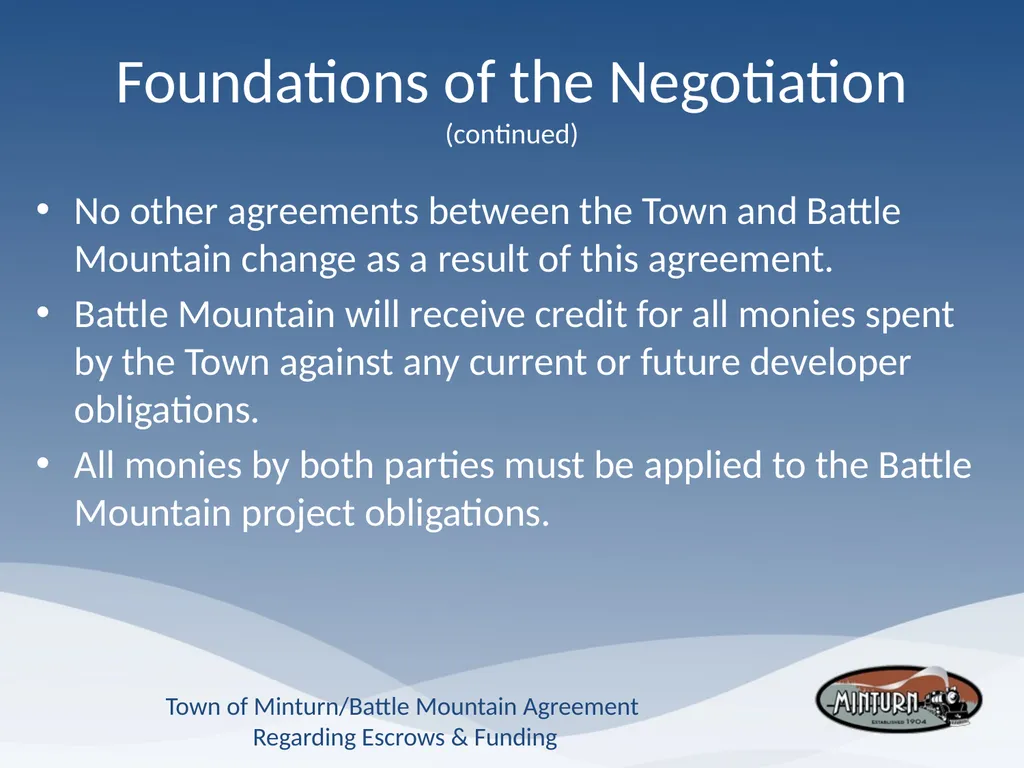 Town of Minturn Battle Mountain Agreement - slide 10 of 19