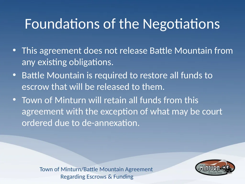 Town of Minturn Battle Mountain Agreement - slide 9 of 19