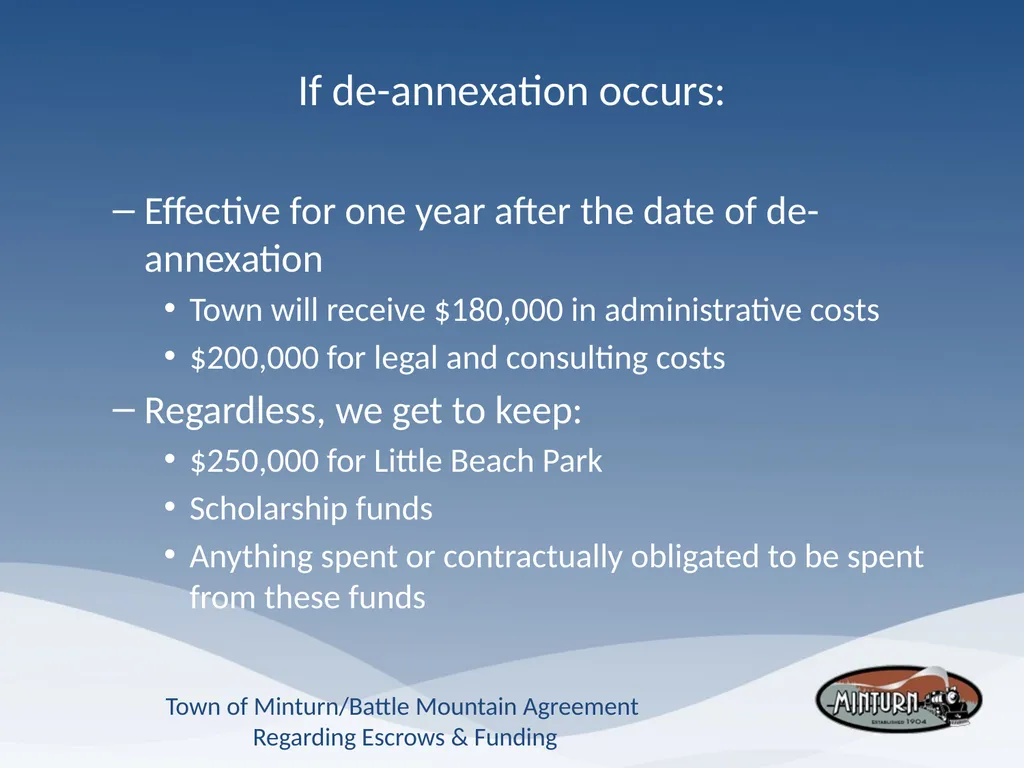 Town of Minturn Battle Mountain Agreement - slide 13 of 19