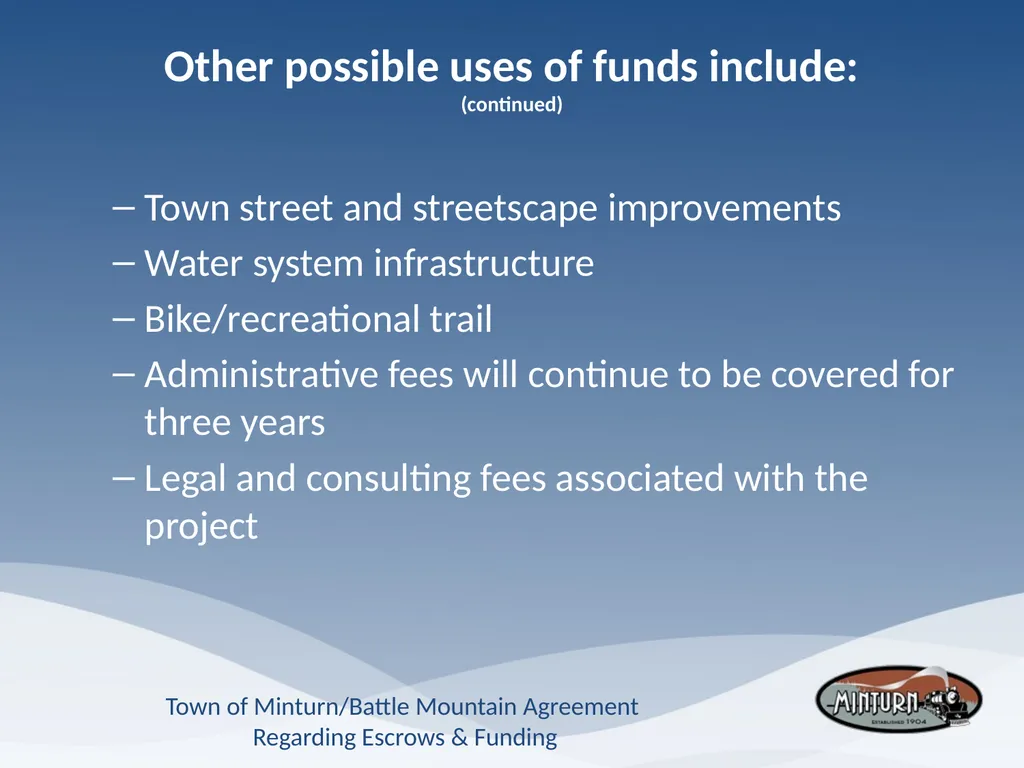 Town of Minturn Battle Mountain Agreement - slide 12 of 19