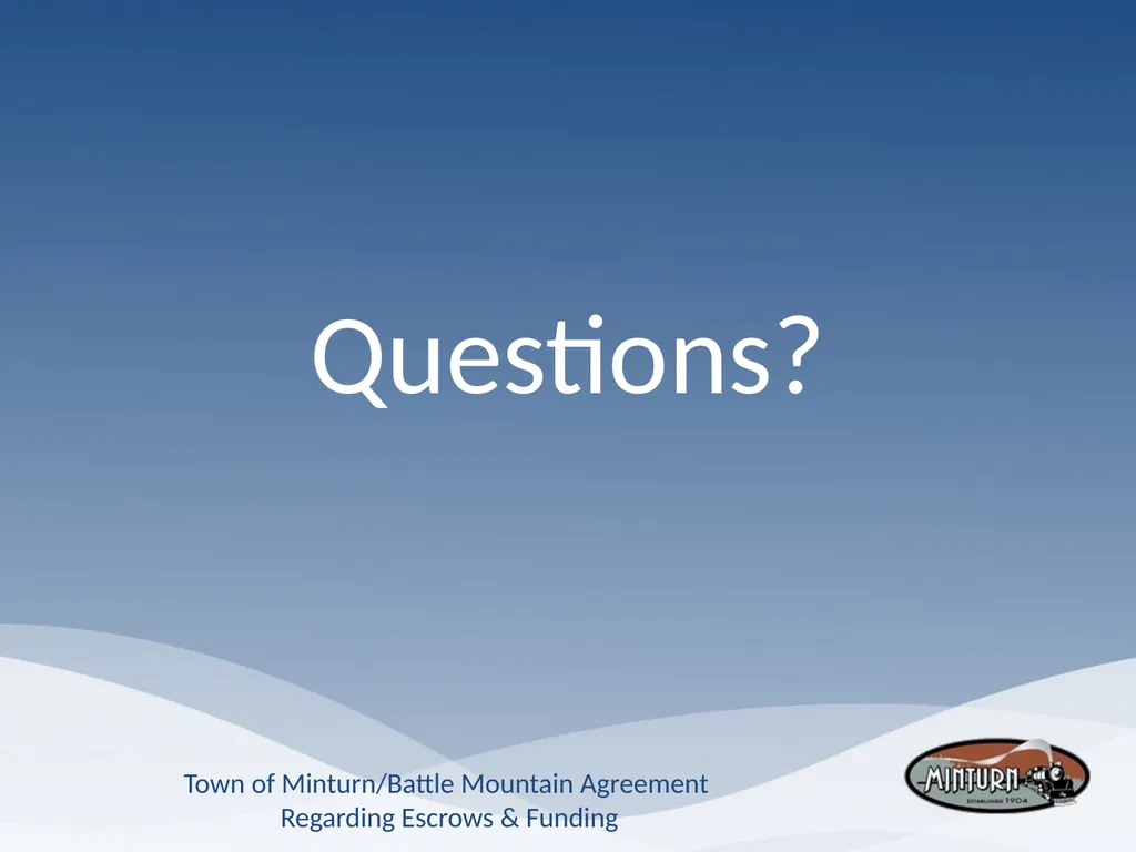 Town of Minturn Battle Mountain Agreement - slide 19 of 19