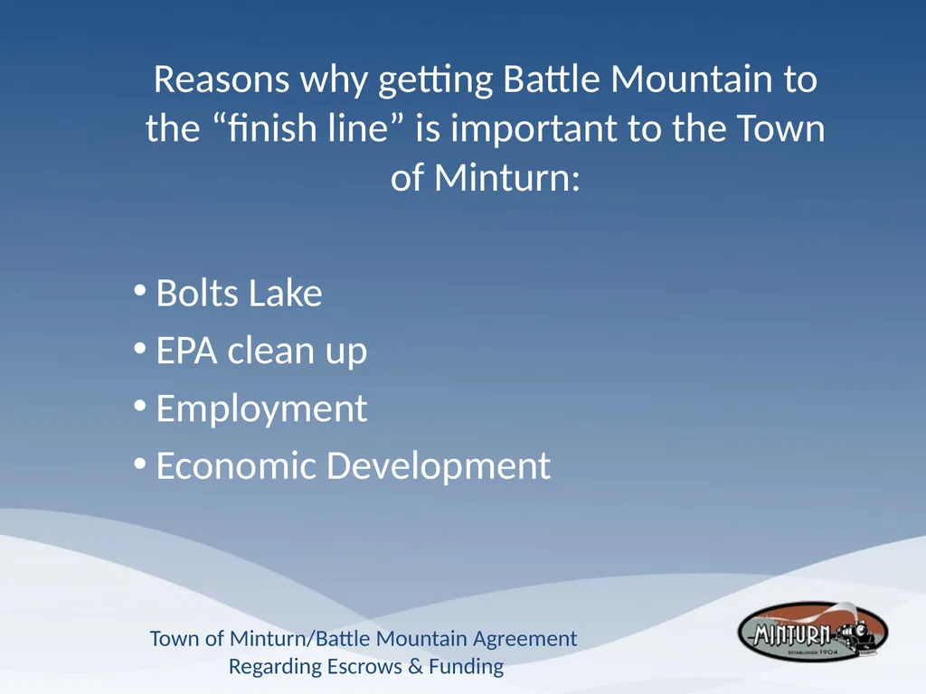 Town of Minturn Battle Mountain Agreement - slide 18 of 19