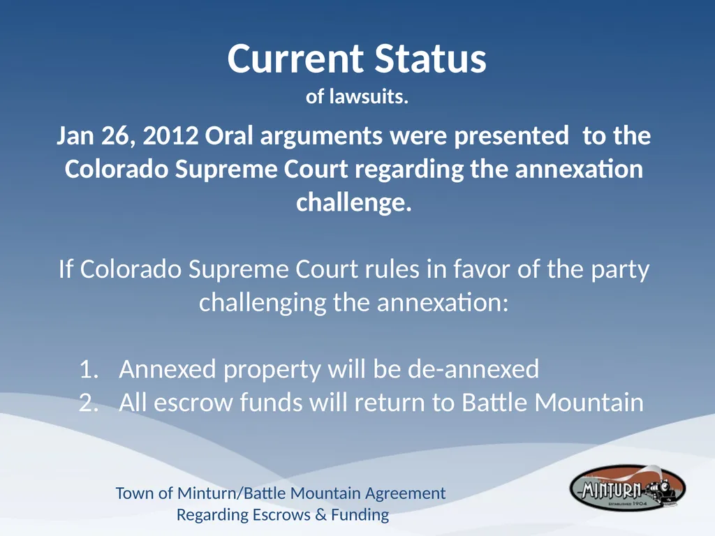 Town of Minturn Battle Mountain Agreement - slide 5 of 19