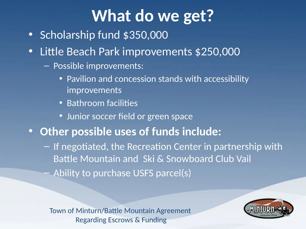 Town of Minturn Battle Mountain Agreement - slide 11 of 19