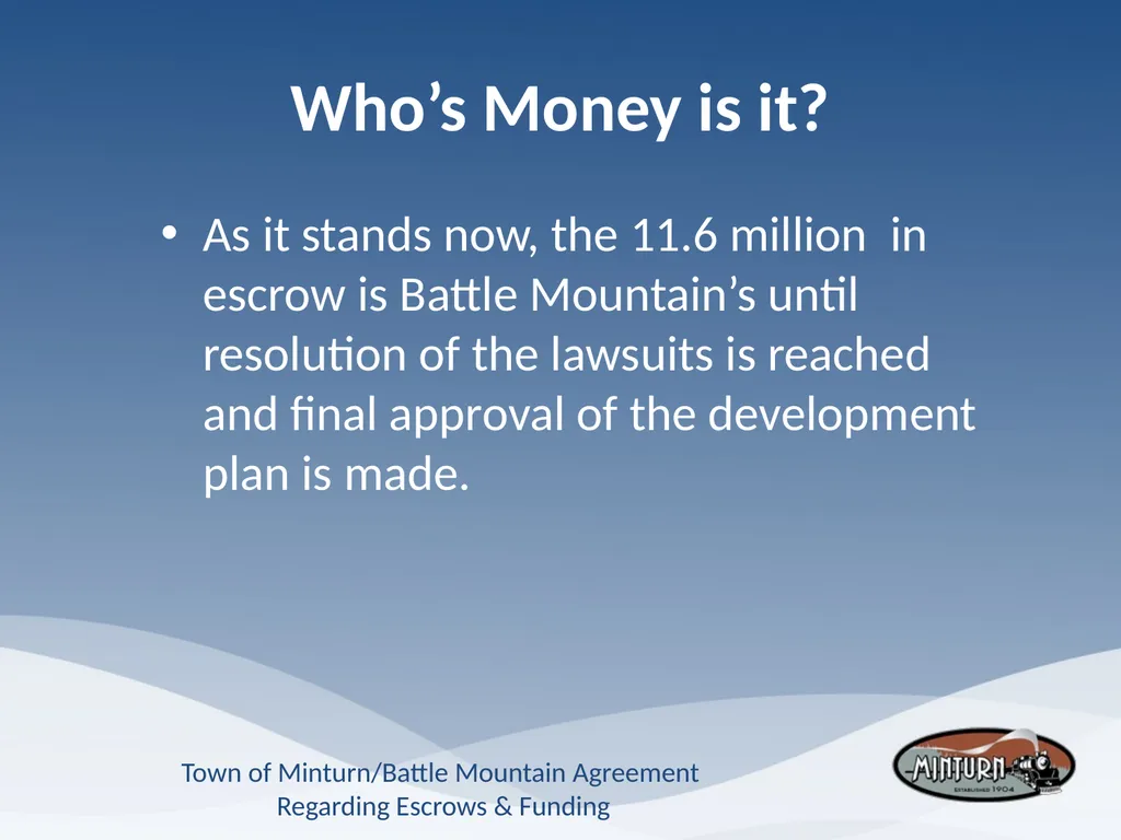 Town of Minturn Battle Mountain Agreement - slide 3 of 19
