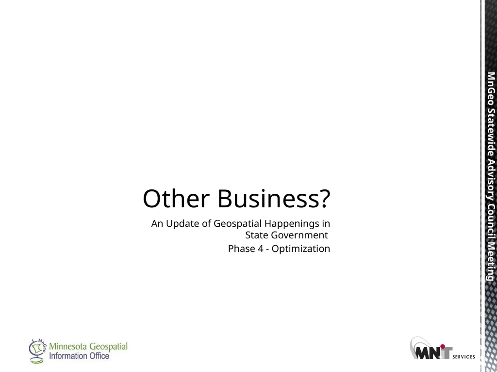 Statewide Geospatial Advisory council November 28, - slide 21 of 30