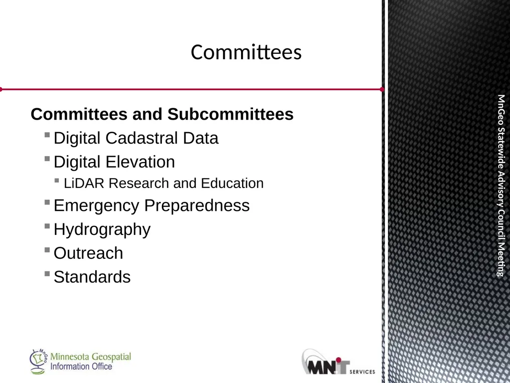 Statewide Geospatial Advisory council November 28, - slide 8 of 30