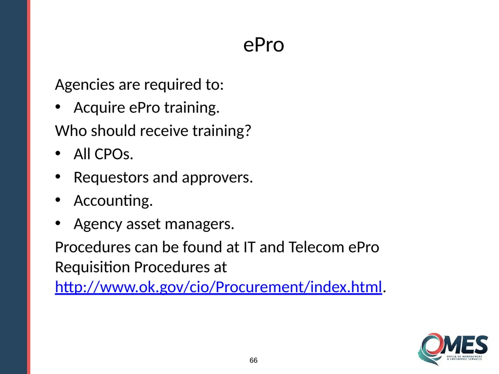 OMES Information Technology Acquisitions Module 13 - slide 66 of 79