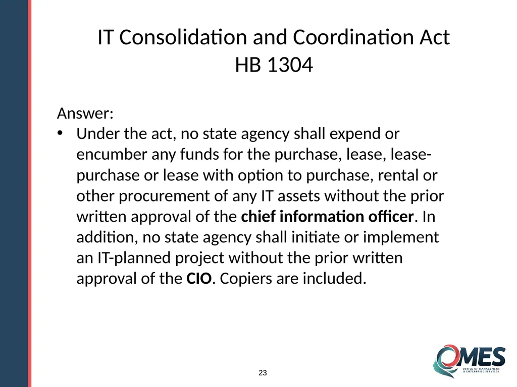 OMES Information Technology Acquisitions Module 13 - slide 23 of 79
