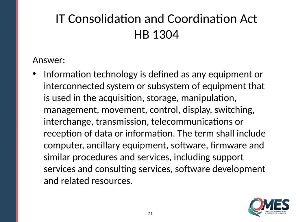 OMES Information Technology Acquisitions Module 13 - slide 21 of 79